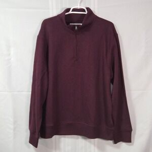 Amazon Essentials Quarter Zip Pullover Mens XL Burgundy Fleece Sweatshirt New